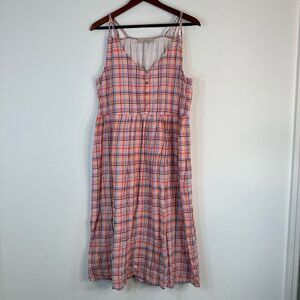 Loft Preppy Plaid Midi Dress Womens 10 Y2K CottageCore Feminine Coquette